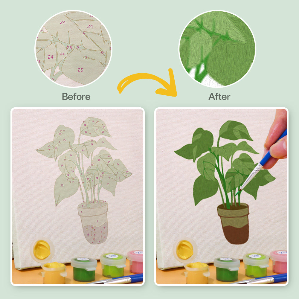 Zelené rostliny - Malování podle čísel