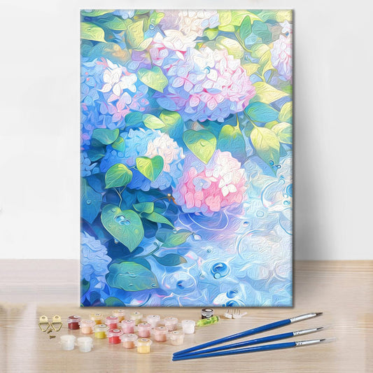 Bílé světlo květiny - Malování podle čísel