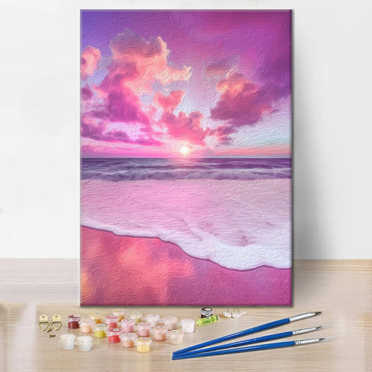 Růžové moře - Malování podle čísel