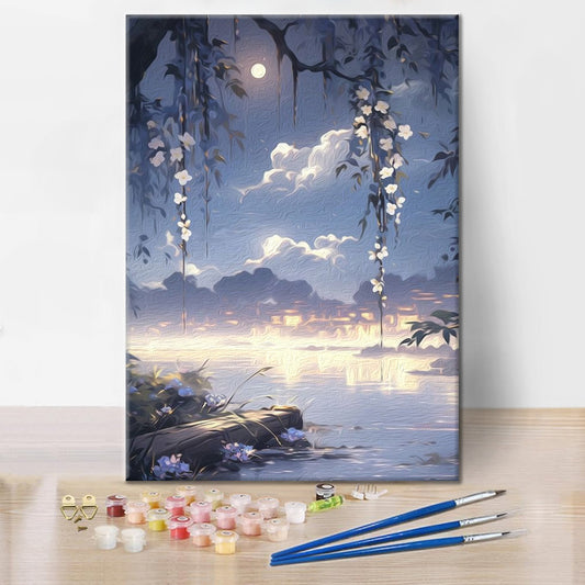 Rodina za měsíčního svitu - Malování podle čísel