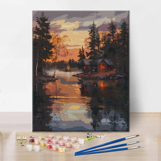 Dům na vodě - Malování podle čísel