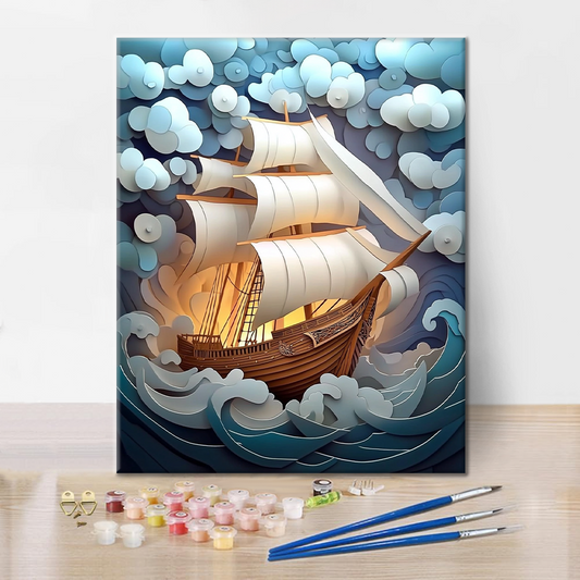 Plavba bouří - Malování podle čísel