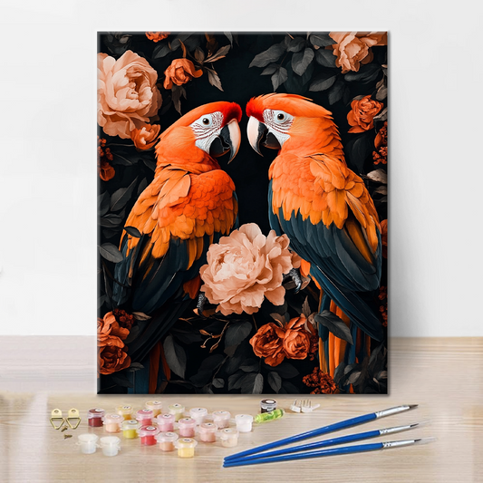 Dvojice Papoušků - Malování podle čísel