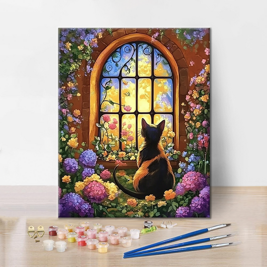 Květiny a kočky - Malování podle čísel