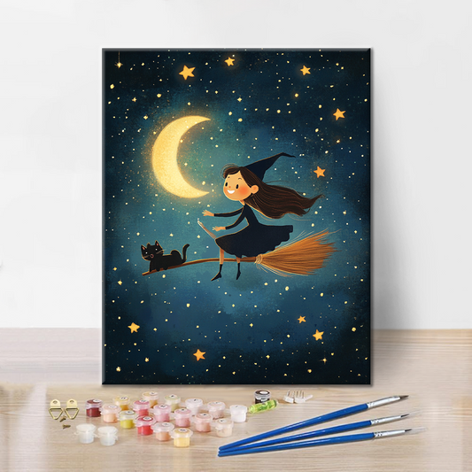 Čarodějnice v měsíčním světle - Malování podle čísel