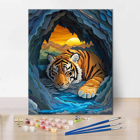 Divoký tygr horského potoka - Malování podle čísel
