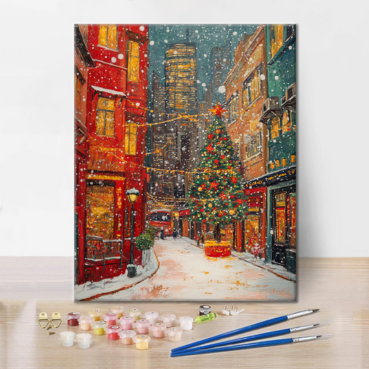 Vánoční městečko - Malování podle čísel