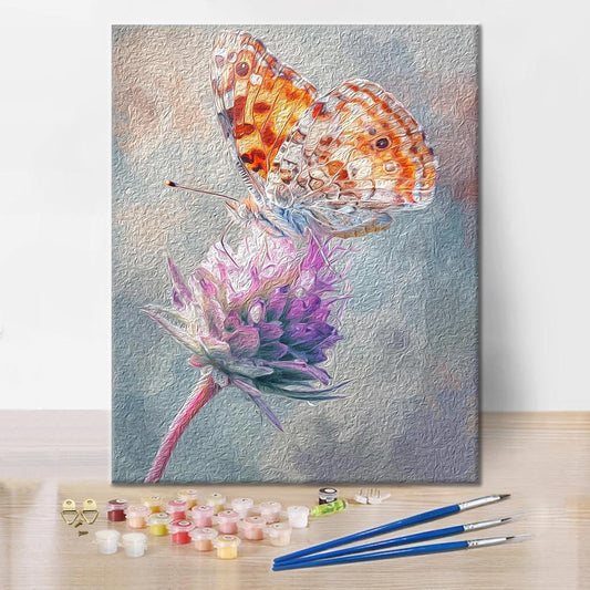 Motýl s kapkami rosy - Malování podle čísel