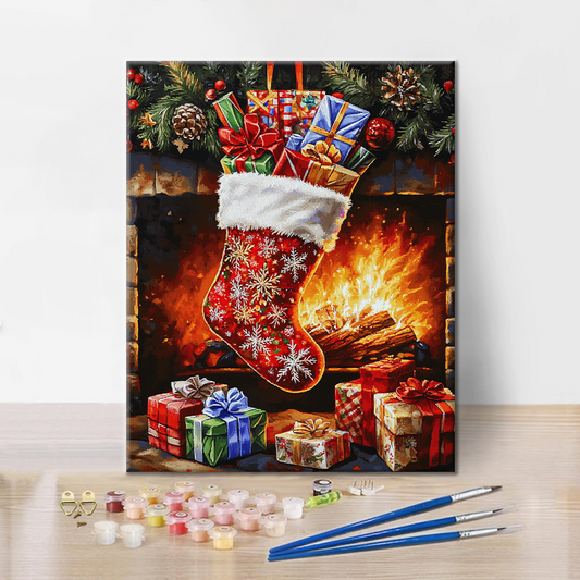 Vánoční punčocha - Malování podle čísel