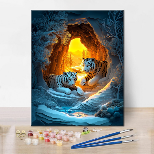 Zimní tygr - Malování podle čísel