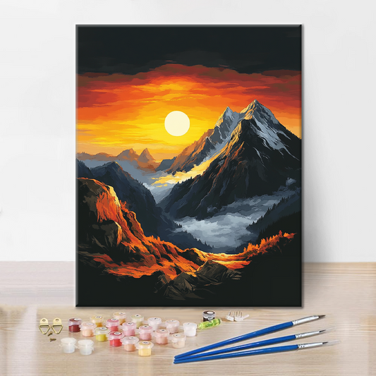 Na vrcholu mraků a mlhy - Malování podle čísel