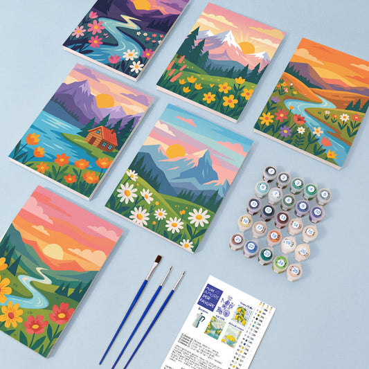 Hory a květy - Malování podle čísel