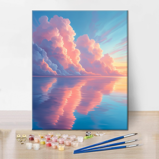 Snové mraky v zrcadle - Malování podle čísel