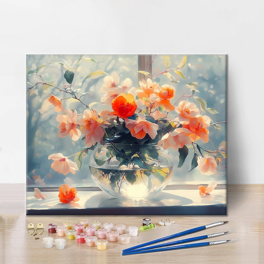 Váza u okna - Malování podle čísel