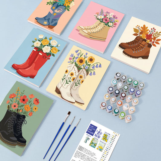 Květiny v botách - Malování podle čísel