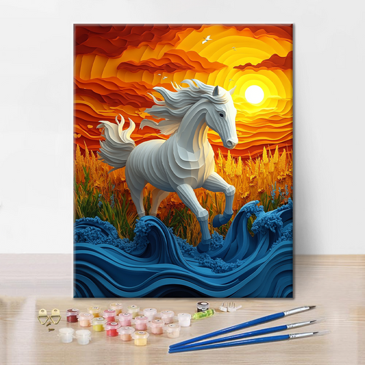 Utrkující kůň - Malování podle čísel