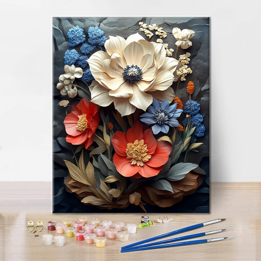 Rozkvétající květy - Malování podle čísel