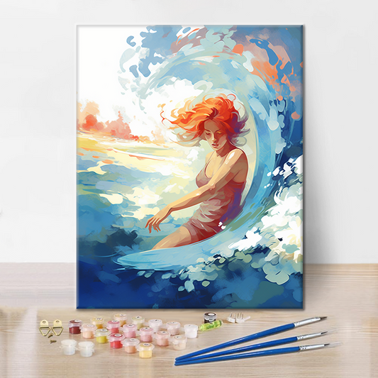 Vlna a žena - Malování podle čísel