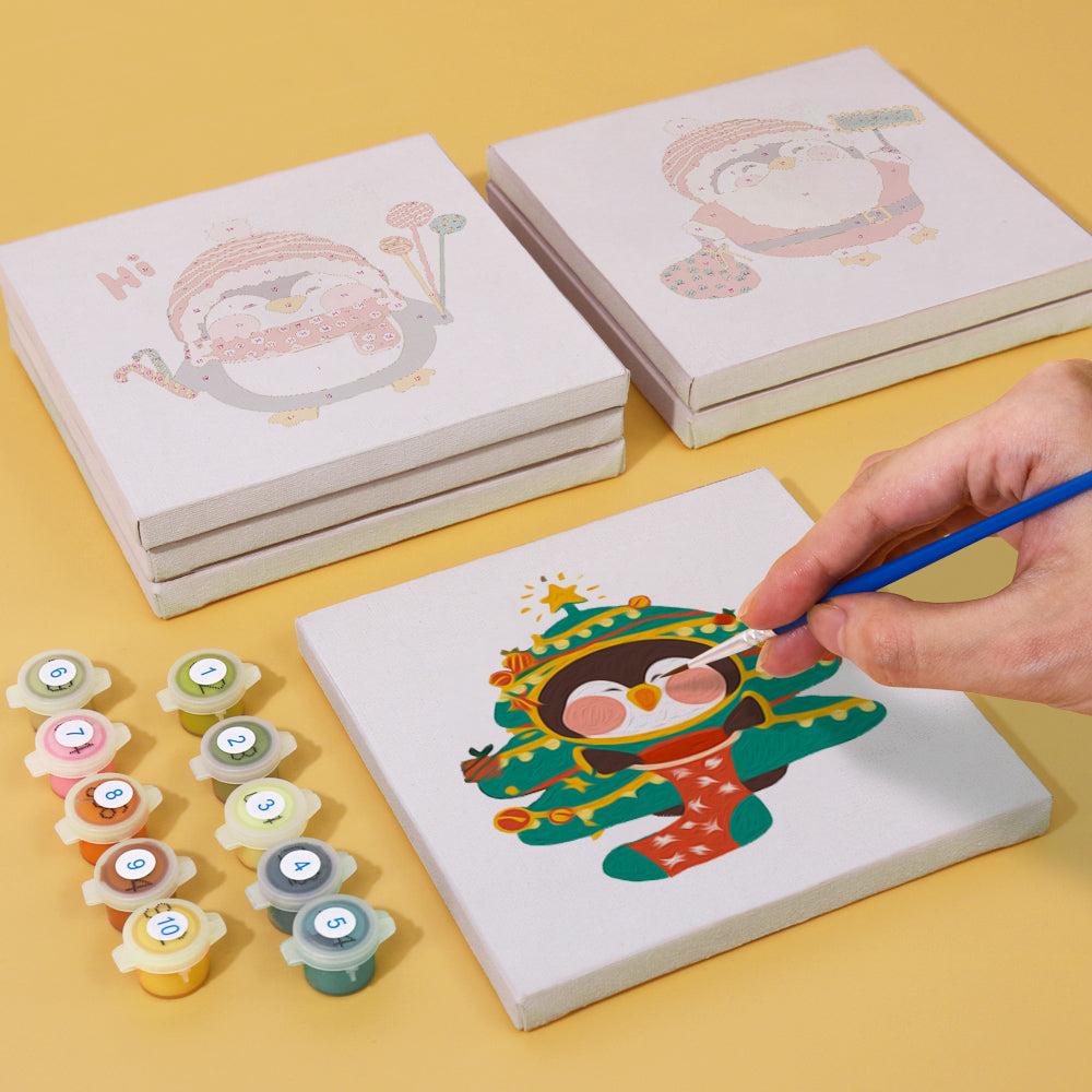 Vánoční tučňák - Malování podle čísel