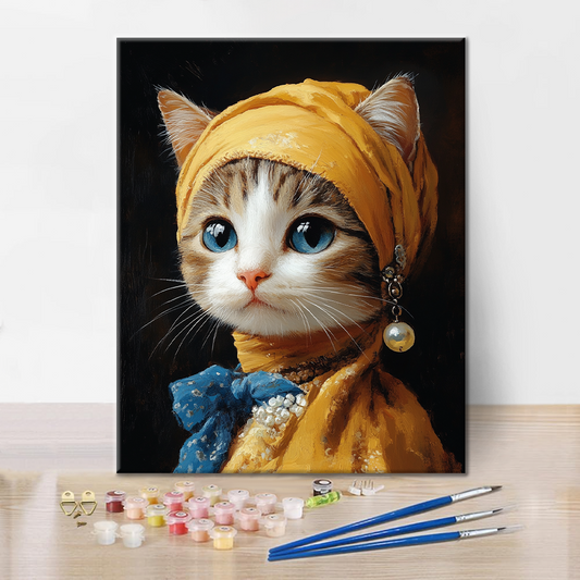 Kočka s Perlovou Náušnicí - Malování podle Čísel
