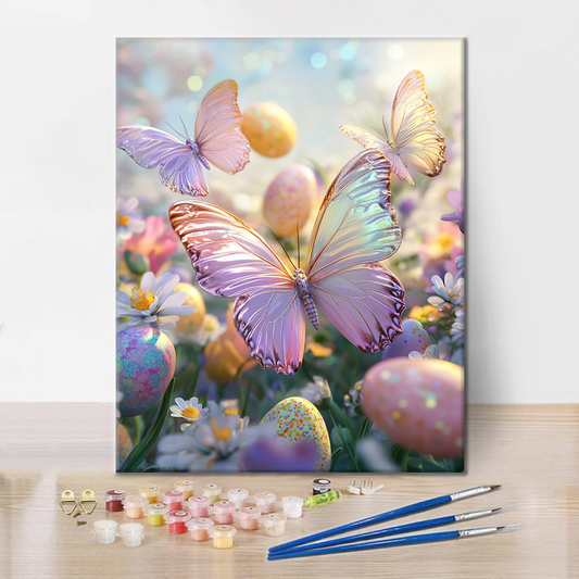 Jarní Motýli a Vejce - Malování podle Čísel