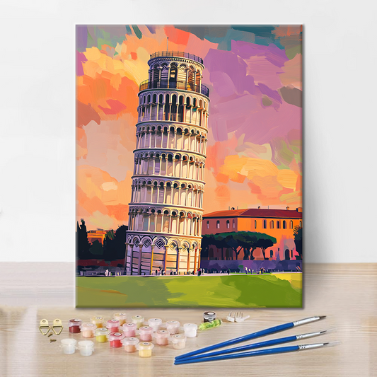 Šikmá Věž v Pise - Malování podle Čísel