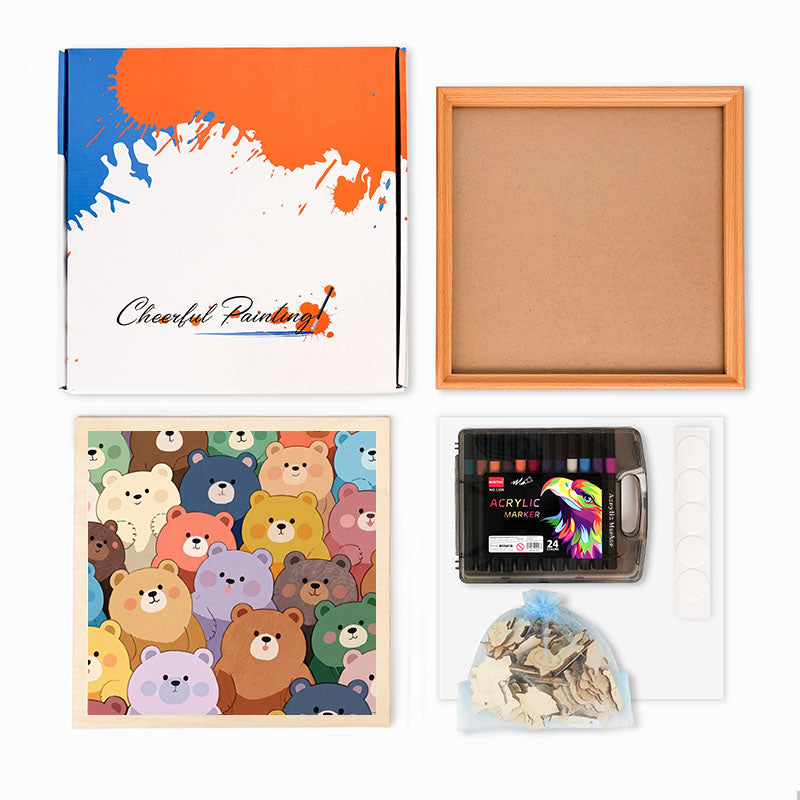 Roztomilí medvídci - Dřevěné omalovánky