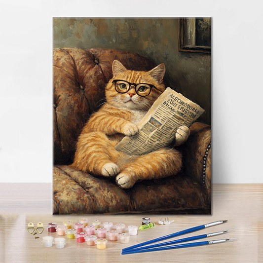 Uvolněná Kočka - Malování podle Čísel