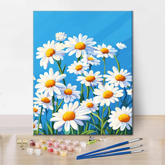 Sedmikrásky pod Modrým Nebem - Malování podle Čísel