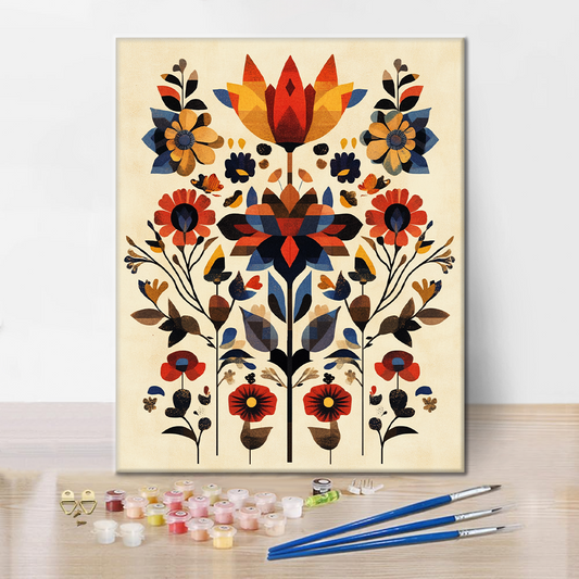 Geometrické Květy - Malování podle Čísel