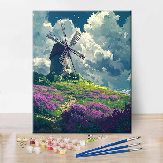 Levandulový Větrák - Malování podle Čísel