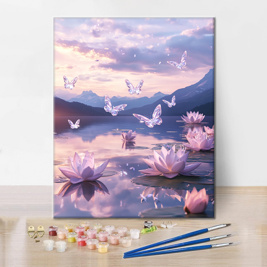 Svítivý Lotos - Malování podle Čísel