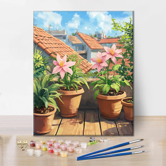 Střecha z Okvětních Lístků - Malování podle Čísel