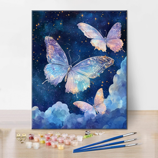 Motýli v Hvězdném Světle - Malování podle Čísel