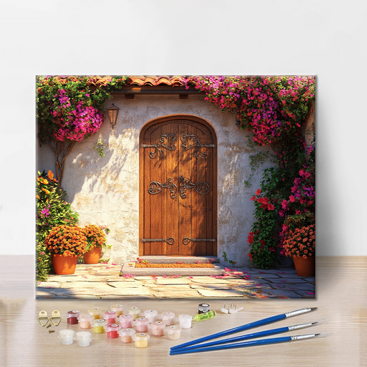 Dřevěné Dveře - Malování podle Čísel