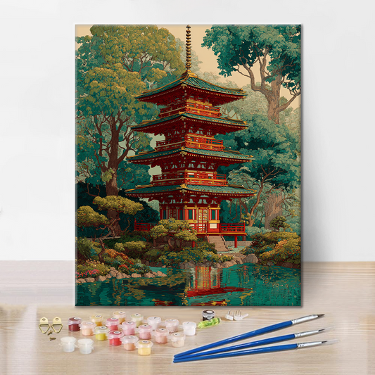 Odraz u brány Chidori - malování podle čísel