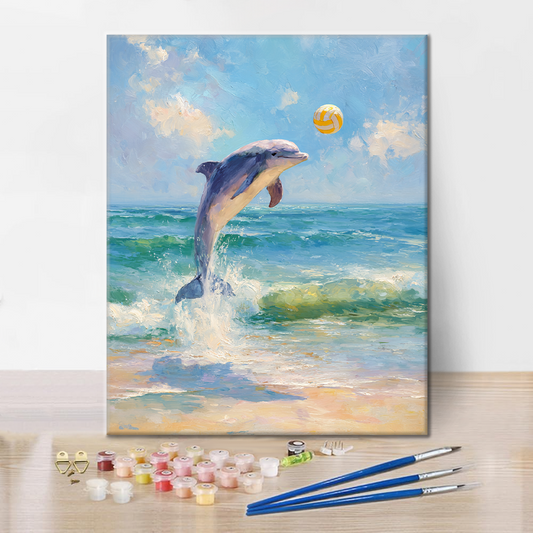 Volejbalový delfín - malování podle čísel