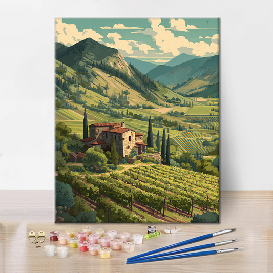 Smaragdová vinice - malování podle čísel