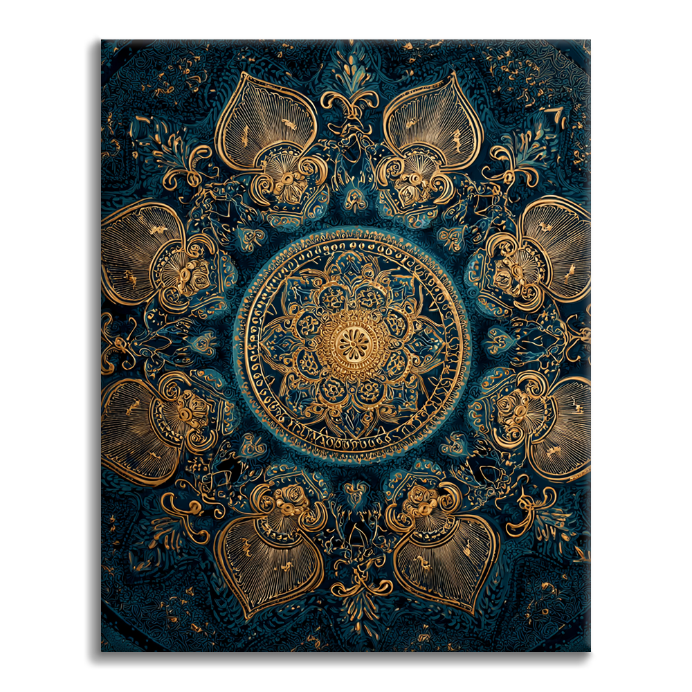 Mandala Zlatý lotos - Malování podle čísel
