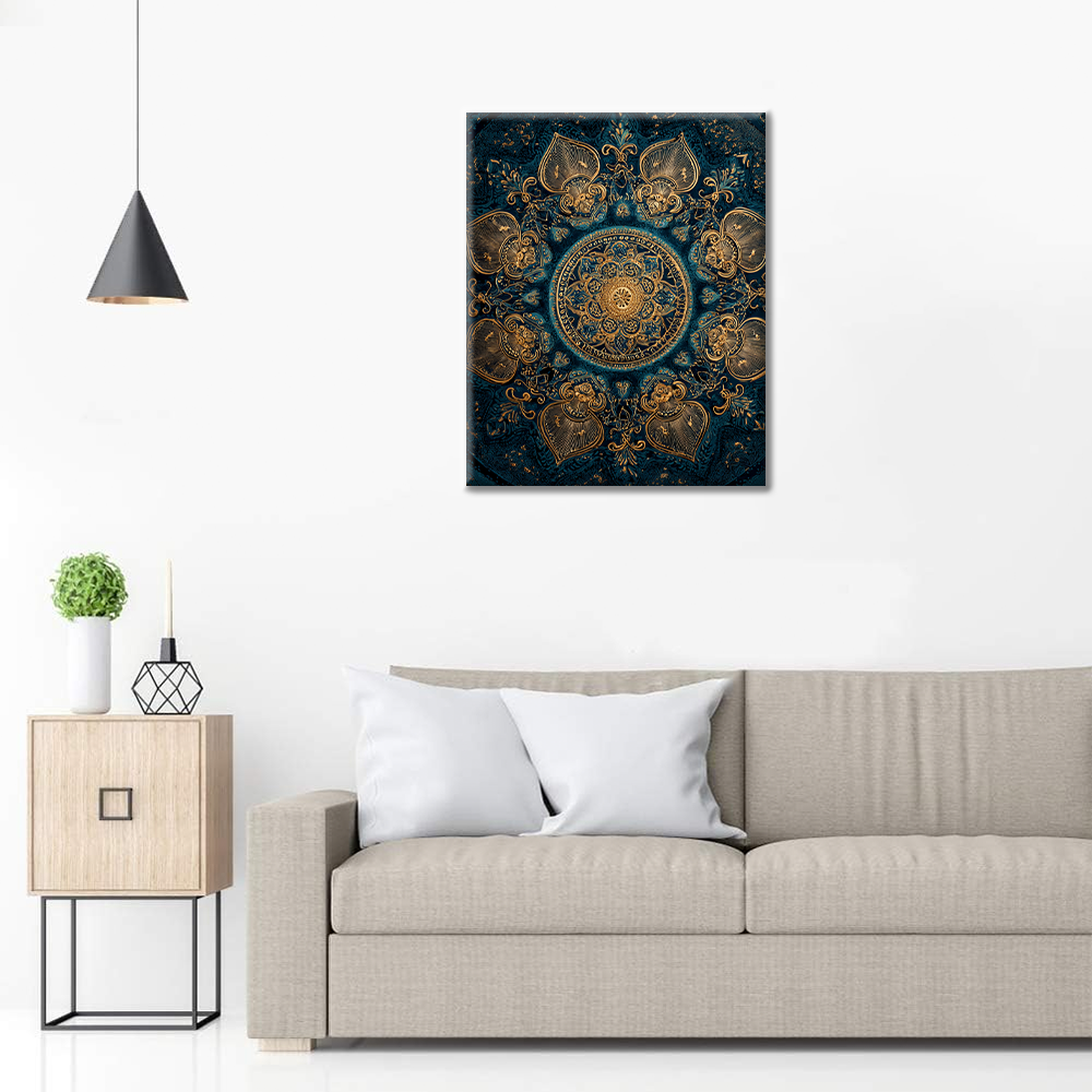 Mandala Zlatý lotos - Malování podle čísel