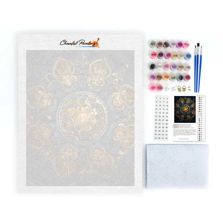 Mandala Zlatý lotos - Malování podle čísel
