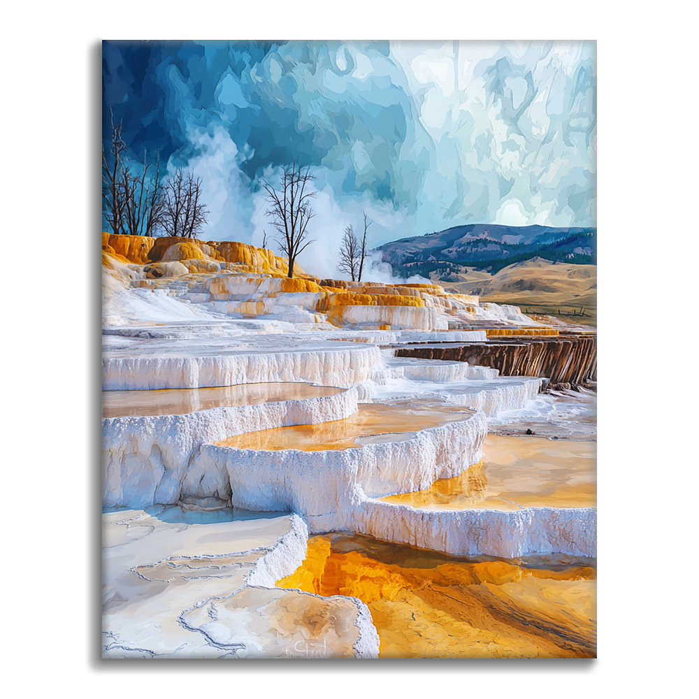 Mammoth Hot Springs Terraces - malování podle čísel
