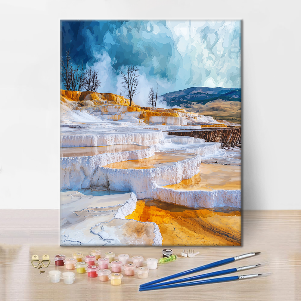 Mammoth Hot Springs Terraces - malování podle čísel