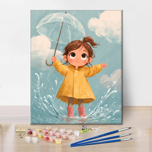 Procházka dešťovou kapkou - malování podle čísel