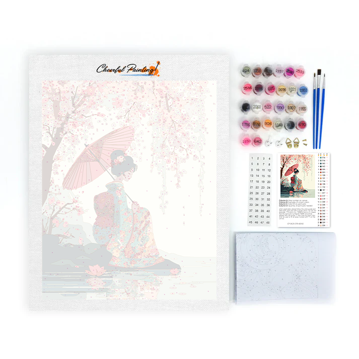 Deštník Sakura - malování podle čísel