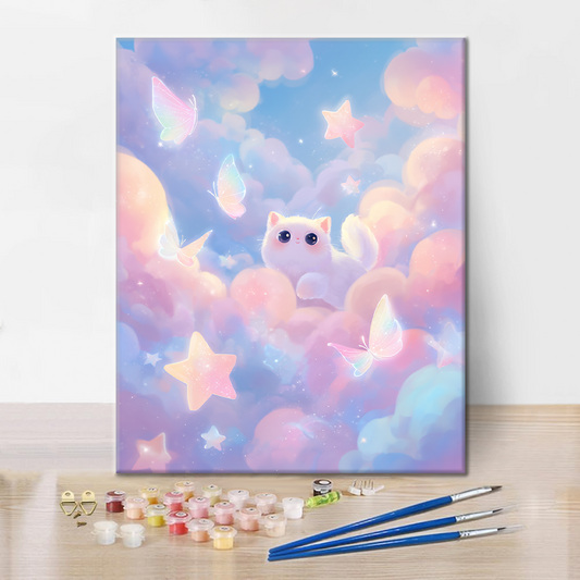 Hvězdně osvětlené tlapky - malování podle čísel