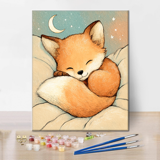 Starry Fox Zdřímnutí - Malování podle čísel