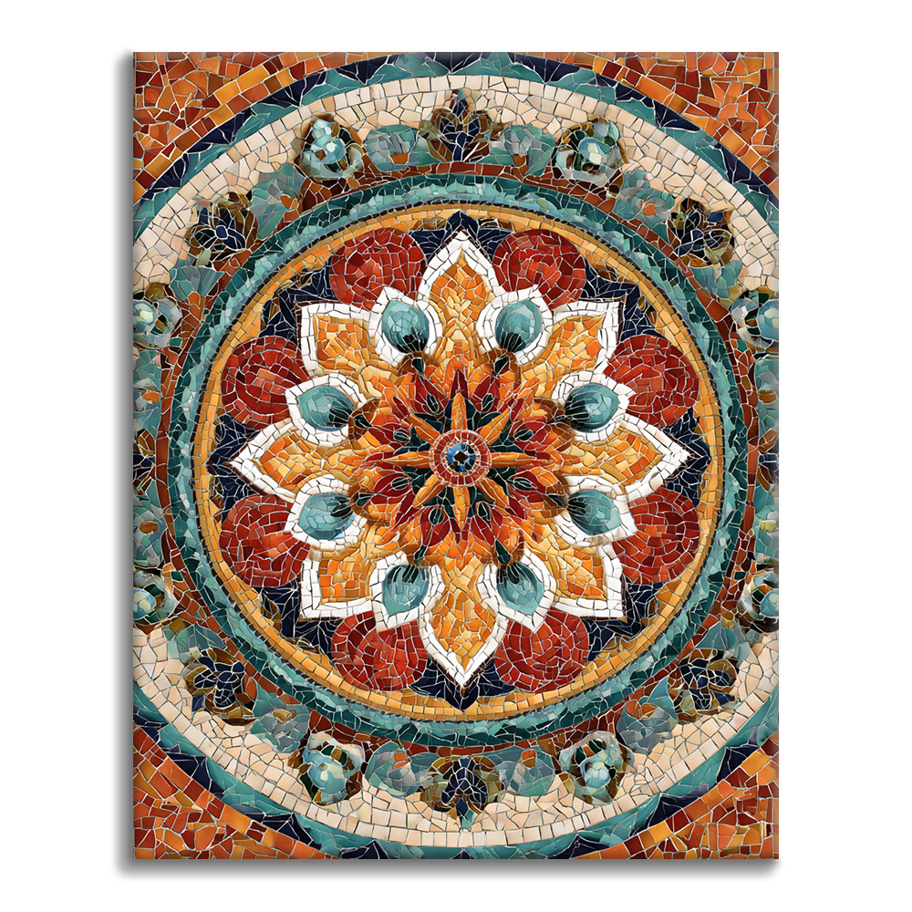 Sluneční mandala - malování podle čísel