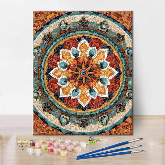 Sluneční mandala - malování podle čísel