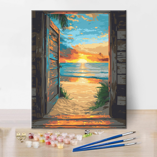 Plážové dveře - malování podle čísel